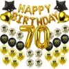 Другое мероприятие поставки Amawill Happy 70 Набор для украшения на день рождения набор 70 -летнего розового золота Фольга Гелийский воздушный шар.