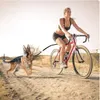 Hundhalsar cykelövare koppel husdjur kopplar infällbart walky utomhus cykling jogging cykel fästning vandrare