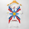 Kvinnors T-skjortor Assyriska flagga kvinnors t-shirt avslappnad kortärmad topps v-rings dragkedja tee damer lös kvinnor