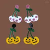Brincos Dangle Acessórios de Halloween Horror Funny Pumpkin Fantasma Demônio Divertido pingando Oil Cherry