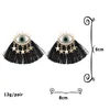 Kolczyki Dangle Exburtated Creative Star Star Tassel dla kobiet 2023 Lady Bohemia bawełniana lina sektorowa Fringe Earring Wedding Biżuteria