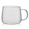 Tazze 480mL Chic Sun Glass Mug Colazione Latte Succo Tazza da caffè Manico trasparente resistente al calore Amanti degli articoli per bicchieri Regalo di coppia