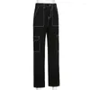 Jeans pour femmes poches européennes et américaines Patchwork Baggy femmes coton Denim pantalon ample Cargo pantalon Streetwear