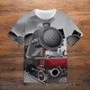 T-shirts pour hommes Top Tee Locomotive Rouge Noir Train Sur Voie Ferrée En Acier Voyage Aventure Graphique Imprimer Vintage USA Taille Haute