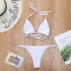 Vrouwen badkleding tweedelige strass Sparky Swimsuit Halter Swimwear String Triangle Bikini Sets