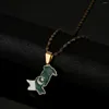 Pendant Necklaces Gold Plated Country Pakistan Map Silver Color Enamel Pakistani Flag Ethnic Jewelry