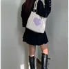 Schoudertassen Harajuku Kawaii vrouwen Japans schattig hart lolita Tote dames handtassen 2023 grote shopper met rits 230309