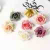 Fleurs décoratives 20 Pcs Soie Artificielle Roses Tête Pour La Maison De Mariage Décoration De Noël DIY Scrapbook Artisanat Fournitures Faux Plantes