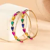 Orecchini a cerchio Salircon strass lucido esagerato grande per le donne regalo di gioielli dichiarazione orecchino multicolore geometrico