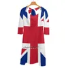 Abiti casual Union Jack Custodia per iPhone Abito svasato Collo quadrato Elegante moda femminile Bandiera stampata Gran Bretagna britannica