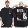 Herr t-shirts anime berserk guts t-shirt manga svärdman gatsu offer zodd t-shirts roliga dubbelsidiga t shirt streetwear par tees toppar g230309