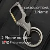 Nyckelringar Mini Knifechain Foldbar Personlig bokstäver Multifunktionell flasköppnare Bil Key Holder Chain Men Keyring K412