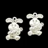 100pcs Rabbit Pingents Charms for Jewelry Making Tibetan Silver Color Antique Diy Made Craft 21*16mm DH0578