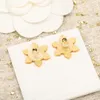 2023 Luxury quality charm stud earring flower shape in 18k gold plated have box stamp words PS3241A