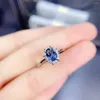 Clusterringe KJJEAXCMY Feiner Schmuck S925 Sterling Silber eingelegter natürlicher blauer Topas Mädchen-Edelsteinring Unterstützungstest chinesischer Stil