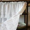 Curtain Fresh Girl Lace Princess Pure White Cotton Fabric Half Door Short