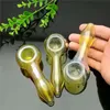 Tubo de vidrio amarillo EN STOCK tubo de vidrio burbujeador pipa para fumar agua Bong de vidrio