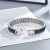 70% de descuento 2023 Nueva joyería de moda de lujo de alta calidad para doble esmalte entrelazado amor verde intrépido cabeza de tigre pulsera de hadas para amantes masculinos y femeninos