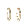 Hoop Earrings Mult-colors Rhinestone C-shaped Earring For Women Hypoallergenic Jewelry Sensitive Ears Large Big