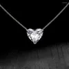 Chaînes Mode Amour Cristal Zircon Coeur Collier Pendentif Pour Femmes Blanc Jewlery GiftChains