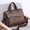 Briefcases Men Briefcase Bag for Documents Designer Leather Luxury Brand Men's Business Travel Bag A4 Document Organizer handbag 230309