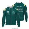 2023 Aston Martin Racing Alonso Spor Kapşonlu Formula 1 Büyük Boy Erkek Bayan Fermuarlı Ceket F1 Sweatshirt