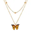 Pendant Necklaces Vintage Multicolor Butterfly Pendants Necklace For Women Charms Animal Beads Clavicle Chain Collier Collar Jewelry