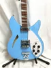 High Quality 360 12 String Blue Electric Guitar White Pickguard R Bridge Chrome Hardware