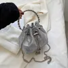 Shiny Mini Diamond Bucket Bags for Women 2023 Summer Trendy Crossbody Bags Lady Travel Purses and Handbags Female Shoulder Bag