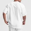 Men's T Shirts Oversize Workout Loose Fitness Gyms Mens Short Sleeve T-shirt Muscle Clothing Bodybuilding Tees Tops