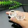 Transparent 2-wheel funnel glass bubble head Wholesale Glass Water Pipes T