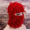 Ballkappen Balaclava Distressed Gestrickte Vollgesichts-Skimaske Winddichter Halswärmer für Männer Frauen Lustige Outdoor-Kopfbedeckung M3Q0