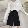 女子ショーツルーシエバーサマーウィメンズ2023カジュアルルーズワイドレッグ膝の長さの女性韓国ファッションポケットオフィスショートパンツ