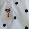Koszule w stylu koreański 2023 Summer Baby Girloon kreskówka haft haftowe topy z rękawami