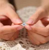 Real 0.5/1 Ct D Color Moissanite Diamond Engagement Rings For Women S925 Sterling Silver Wedding Bands Fine Jewelry