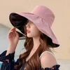 Szerokie brzegowe czapki Summer Woman Hat Fashion Sun Anti UV Famel Outdoor Cap Casual Shad