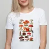 Women's T Shirts Femme Casual Aesthetic Short-sleeved Harajuku Kawaii Female Tops Tee T-shirt Ladies Clothes Summer Mushroom Art Print