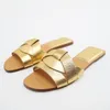 Slipare Zaza Low Heeled Crossed Leather Sandals Women Summer Slippers utomhus Bekväm strand Sexig Slipon Woman Sandal 230308