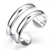 Cluster Rings BABYLLNT 925 Sterling Silver Open Double Line Female Couple Jewelry Elegant Retro Party Gift