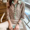 Women's Polos Printed Autumn Women Shirt Long Sleeve Elegant Office Ladies Work Wear Casual Female Blouse Tops Buttons Fashion 2023