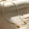 Цепи Винтаж красочный хрустальный сердечный жемчужный ожерелье для женщин