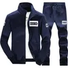 Mens Tracksuits Men Polyester Sweatshirt Sporting Fleece Gyms Spring Jacket Pants Casual Track Sportwear Fitness 230309