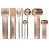 Dinnerware Sets 24Pcs/Set Stainless Steel Set Rose Cutlery Knives Fork Coffee Spoons Dinner Tableware Home Kitchen