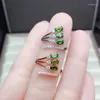 Cluster Rings KJJEAXCMY Fine Jewelry S925 Sterling Silver Inlaid Natural Diopside Girl Vintage Ring Support Test Chinese Style Selling