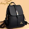 Women Large Capacity Backpack Purses High Quality Leather Female Vintage Bag School Bags Travel Bagpack Ladies Bookbag Rucksack