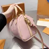 トップ20cmスピーディピロークロスボディバッグ女性ハンドバッグ財布特許本革の取り外し可能なストラップファッションレターゴールドハードウェアジッパー閉鎖レディショルダーバッグ