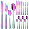 Dinnerware Sets 16Pcs Vintage Black Set 304 Stainless Steel Cutlery Knife Forks Dessert Spoon Tableware Western Kitchen Flatware