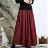 Юбки 2023Female Vintage Retro Fasual Plus большой размер 6xl 7xl льня