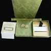 Retro Liebe Perle Stud Herz Form Creolen Gold Brief Briefmarken Eardrops Mit Box Set Liebhaber Geschenk Schmuck