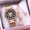 Principais relógios de luxo Mulheres relógios Bracelet Set Starry Sky Ladies Watch Mesh Band Quartz Wristwatch relógio Relógio feminino